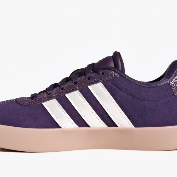 Adidas "VL COURT 3.0" Kids Sneakers- Aurora Plum/ZeroMetallic/Pink Gum- Size 4 - Picture 11 of 13